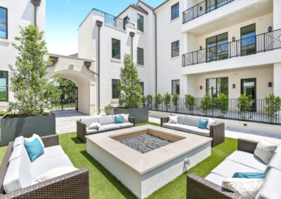 Luxury entertaining area and firepit for residents of condos at the Corvalla