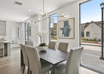 Luxury open dining space in condos at the Corvalla