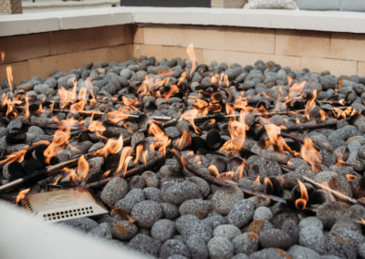 Up scale gas firepit provided to residents of condos at the Corvalla