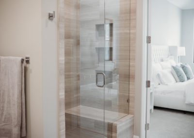 High-end, in-suite shower at the Corvalla condos